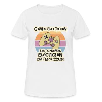Gamer Elektriker T-Shirt, Elektroingenieur Gif - Frauen T-Shirt atmungsaktiv - Weiß - Vorne - AI Model Female 172 dark (172cm)
