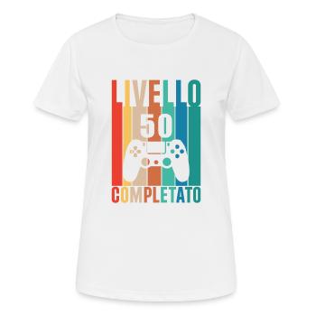 Vintage Anniversaire 50 : un demi-siècle - T-shirt respirant Femme - blanc - Devant - AI Model Female 172 dark (172cm)