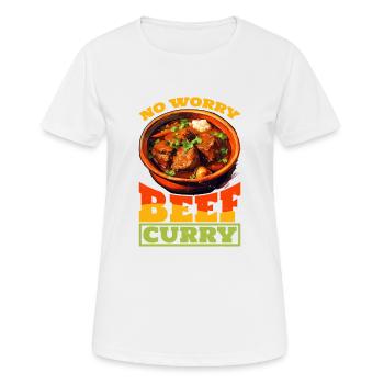 No Worry Beef Curry 4 - Frauen T-Shirt atmungsaktiv - Weiß - Vorne - AI Model Female 172 dark (172cm)
