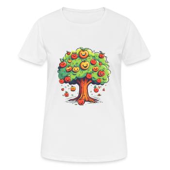 Apples Tree Fruit Orchard Apple Picking Cute - Women's Breathable T-Shirt - white - Front - AI Model Female 172 dark (172cm)