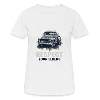 LKW Vintage Old Classic School Amerikanischer Pickup - Frauen T-Shirt atmungsaktiv - Weiß - Vorne - AI Model Female 172 dark (172cm)