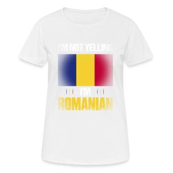 Je ne crie pas Je suis roumain fier roumain romani roumain - T-shirt respirant Femme - blanc - Devant - AI Model Female 172 dark (172cm)