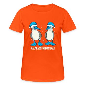 Galapagos Christmas - Frauen T-Shirt atmungsaktiv - Neonorange - Vorne - AI Model Female 172 dark (172cm)