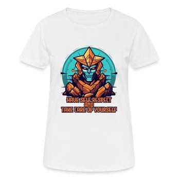 Prenez soin de votre estime de soi et prenez soin de vous - T-shirt respirant Femme - blanc - Devant - AI Model Female 172 dark (172cm)