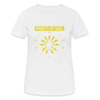 Points de navigation Manœuvres Voilier Marins Skipper - T-shirt respirant Femme - blanc - Devant - AI Model Female 172 dark (172cm)