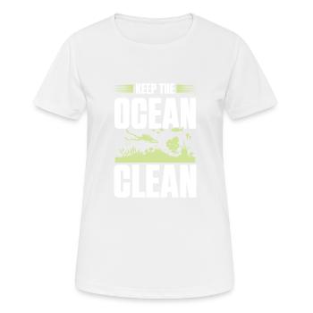 Clean Ocean Environmental Protection - Women's Breathable T-Shirt - white - Front - AI Model Female 172 dark (172cm)