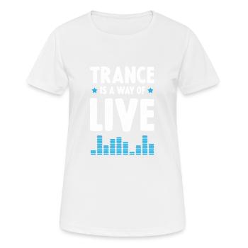 trance musik - Frauen T-Shirt atmungsaktiv - Weiß - Vorne - AI Model Female 172 dark (172cm)
