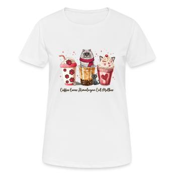 Süßer kleiner Kaffee und meine Himalaya-Katze Kaffeetasse - Frauen T-Shirt atmungsaktiv - Weiß - Vorne - AI Model Female 172 dark (172cm)