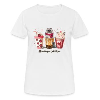 Süßer kleiner Kaffee und meine Himalaya-Katze Kaffeetasse - Frauen T-Shirt atmungsaktiv - Weiß - Vorne - AI Model Female 172 dark (172cm)