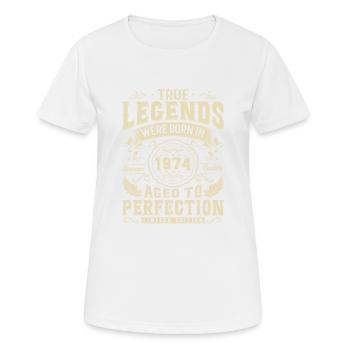 Cadeau d’anniversaire légendaire de 1974 - T-shirt respirant Femme - blanc - Devant - AI Model Female 172 dark (172cm)