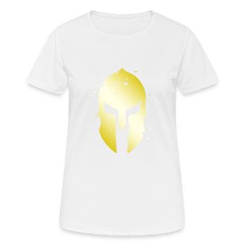 Spartan Helmet Symbol Gold Fighter Training - T-shirt respirant Femme - blanc - Devant - AI Model Female 172 dark (172cm)