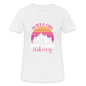 Juste une fille qui aime la randonnée drôle de randonneur - T-shirt respirant Femme - blanc - Devant - AI Model Female 172 dark (172cm)