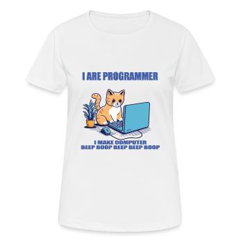 Ich bin Programmierer - Frauen T-Shirt atmungsaktiv - Weiß - Vorne - AI Model Female 172 dark (172cm)