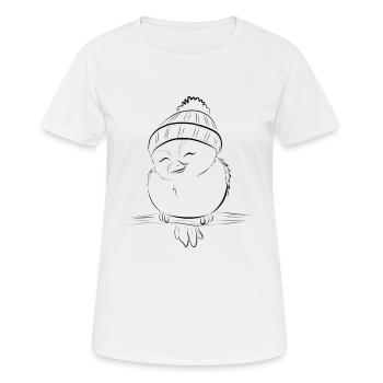 Spatz - Frauen T-Shirt atmungsaktiv - Weiß - Vorne - AI Model Female 172 dark (172cm)