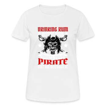 Boire du rhum avant midi fait de vous un pirate - T-shirt respirant Femme - blanc - Devant - AI Model Female 172 dark (172cm)