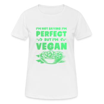 nicht perfekt vegan - Frauen T-Shirt atmungsaktiv - Weiß - Vorne - AI Model Female 172 dark (172cm)