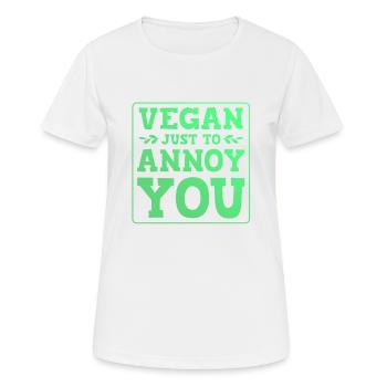 vegan annoys you - Women's Breathable T-Shirt - white - Front - AI Model Female 172 dark (172cm)