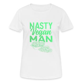 Homme végétalien - T-shirt respirant Femme - blanc - Devant - AI Model Female 172 dark (172cm)