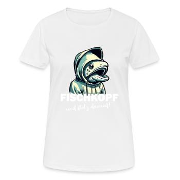Fischkopf und stolz darauf - Frauen T-Shirt atmungsaktiv - Weiß - Vorne - AI Model Female 172 dark (172cm)