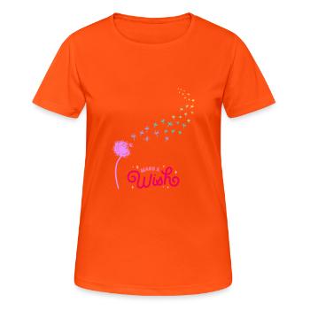 Make A wish - Women's Breathable T-Shirt - neon orange - Front - AI Model Female 172 dark (172cm)