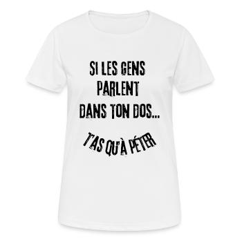 t-shirt humoristique, cadeau homme, femme, humour - T-shirt respirant Femme - blanc - Devant - AI Model Female 172 dark (172cm)