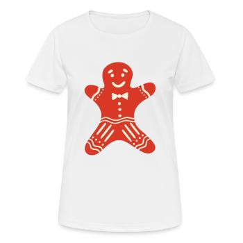 Lebkuchenmann - Frauen T-Shirt atmungsaktiv - Weiß - Vorne - AI Model Female 172 dark (172cm)