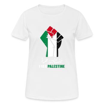 Palestina Faust - Frauen T-Shirt atmungsaktiv - Weiß - Vorne - AI Model Female 172 dark (172cm)