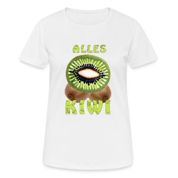 KIWI ALLES KIWI - Frauen T-Shirt atmungsaktiv - Weiß - Vorne - AI Model Female 172 dark (172cm)