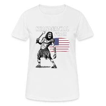NEANDERTHAL FROM USA - Women's Breathable T-Shirt - white - Front - AI Model Female 172 dark (172cm)