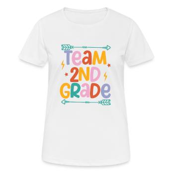 Équipe 2e année Deuxième enseignant de 100 jours d’école - T-shirt respirant Femme - blanc - Devant - AI Model Female 172 dark (172cm)