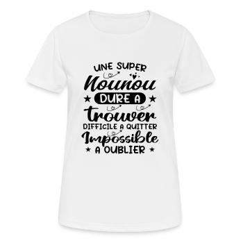 Une Super Nounou - Nounou Adorable - T-shirt respirant Femme - blanc - Devant - AI Model Female 172 dark (172cm)