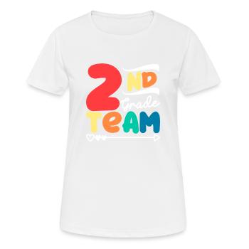 Equipe de la 2ème classe Deuxième élève enseignant 100. - T-shirt respirant Femme - blanc - Devant - AI Model Female 172 dark (172cm)