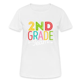 Equipe de la 2ème classe Deuxième élève enseignant 100. - T-shirt respirant Femme - blanc - Devant - AI Model Female 172 dark (172cm)