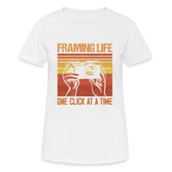 Encadrer la vie un clic à la fois photographie Camer - T-shirt respirant Femme - blanc - Devant - AI Model Female 172 dark (172cm)