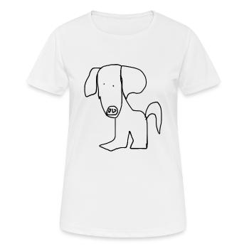 Chien - T-shirt respirant Femme - blanc - Devant - AI Model Female 172 dark (172cm)
