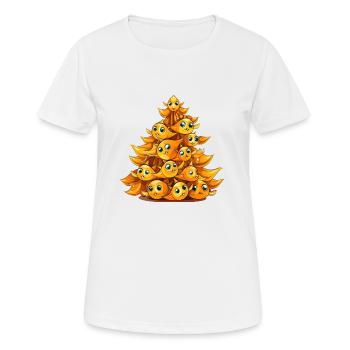 Festive Goldfish: A Whimsical - Women's Breathable T-Shirt - white - Front - AI Model Female 172 dark (172cm)