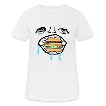 Burger Liebhaber - Frauen T-Shirt atmungsaktiv - Weiß - Vorne - AI Model Female 172 dark (172cm)