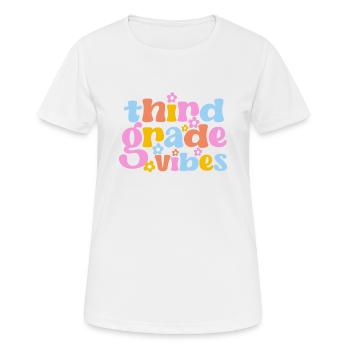 Troisième année Vibes Troisième année Équipe Rétro 100 - T-shirt respirant Femme - blanc - Devant - AI Model Female 172 dark (172cm)