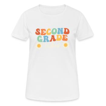 Second Class Vibes 2ème Équipe Rétro 100ème Jour d’École - T-shirt respirant Femme - blanc - Devant - AI Model Female 172 dark (172cm)