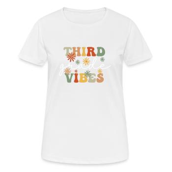 Troisième année Vibes Troisième année Équipe Rétro 100 - T-shirt respirant Femme - blanc - Devant - AI Model Female 172 dark (172cm)