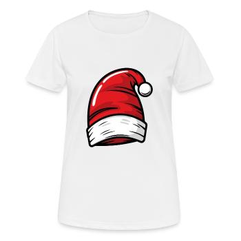 Chapeau de Noël Bonnet de Noël - T-shirt respirant Femme - blanc - Devant - AI Model Female 172 dark (172cm)
