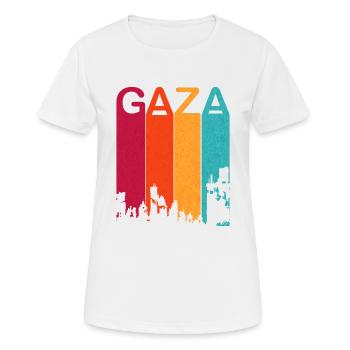 Retro Gaza is under attack 2023 - Women's Breathable T-Shirt - white - Front - AI Model Female 172 dark (172cm)
