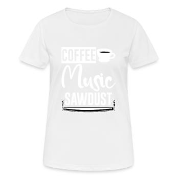 Coffee Music Sawdust 2 - Frauen T-Shirt atmungsaktiv - Weiß - Vorne - AI Model Female 172 dark (172cm)