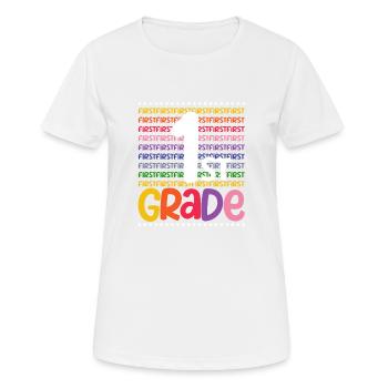 1st grade typography team first graders 100. - Women's Breathable T-Shirt - white - Front - AI Model Female 172 dark (172cm)