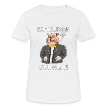 KAPITALISTEN SCHWEIN - Frauen T-Shirt atmungsaktiv - Weiß - Vorne - AI Model Female 172 dark (172cm)