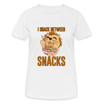 Je grignote entre les collations 4 - T-shirt respirant Femme - blanc - Devant - AI Model Female 172 dark (172cm)