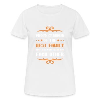 Stolze Oma Spruch Familie - Frauen T-Shirt atmungsaktiv - Weiß - Vorne - AI Model Female 172 dark (172cm)