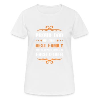 Proud Dad Father's Day Saying Family Dad - Women's Breathable T-Shirt - white - Front - AI Model Female 172 dark (172cm)