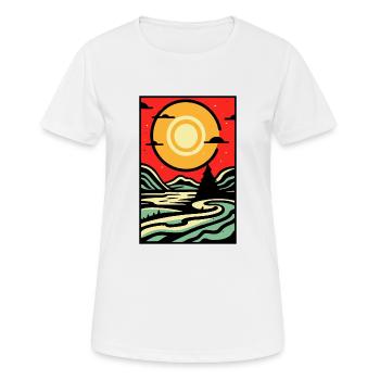 Moderne abstrakte Szene der Natur - Frauen T-Shirt atmungsaktiv - Weiß - Vorne - AI Model Female 172 dark (172cm)