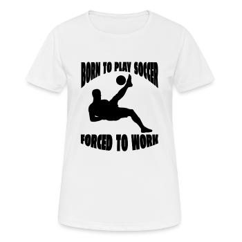 Fußballspieler Fußballmannschaft Fußballdesign - Frauen T-Shirt atmungsaktiv - Weiß - Vorne - AI Model Female 172 dark (172cm)
